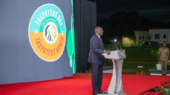 President William Ruto speaking at the Taxpayes Dinner at State House, Nairobi