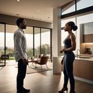 AI -genearted image of a couple having a conversation