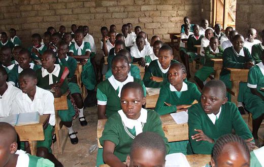 Pupils in a class in Kenya