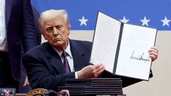 President Donald Trump signs several Executive Orders