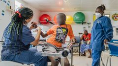 Yusif after surgery at rehab