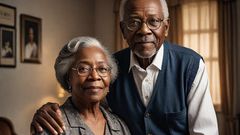 An AI-generated image of an elderly couple