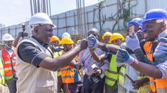President William Ruto inspecting an affordable housing project