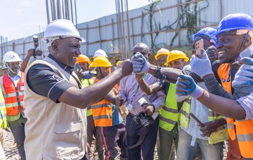 President William Ruto inspecting an affordable housing project