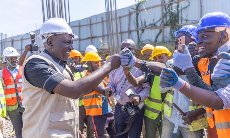 President William Ruto inspecting an affordable housing project
