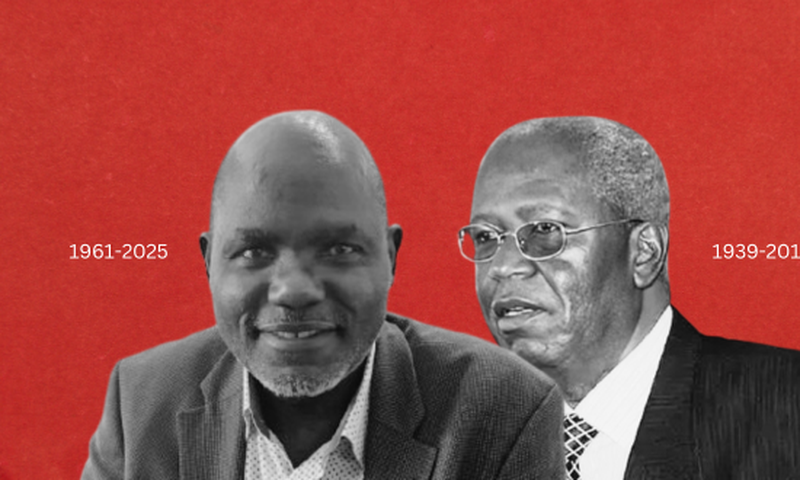 The late Samuel Kivuitu and the late Wafula Chebukati