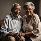 An AI-generated image of elderly parents
