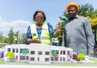 Lands CS Alice Wahome inspecting an affordable housing project