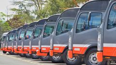 A fleet of matatus