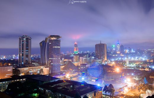 Nairobi city skyline at night