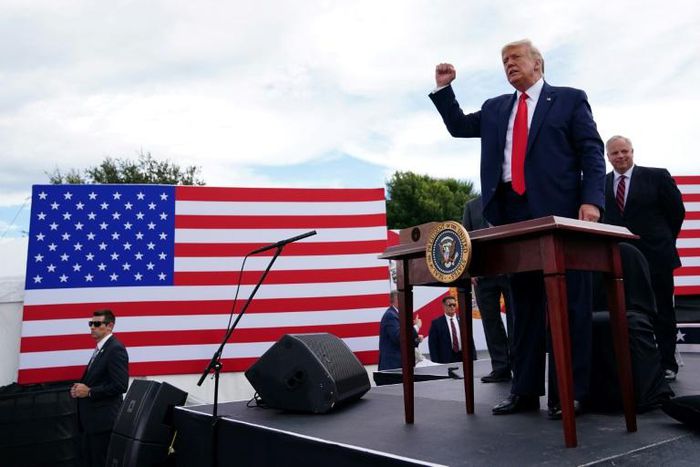 US President Donald Trump, campaigning in Florida, could have to fund his own campaign if donations dry up