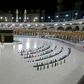 A limited number of worshippers perform prayers at the Kaaba, Islam's holiest shrine, in the Grand Mosque complex in Saudi Arabia's holy city of Mecca