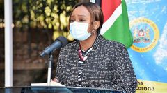 Health CAS Dr Mercy Mwangangi during a recent Covid-19 briefing
