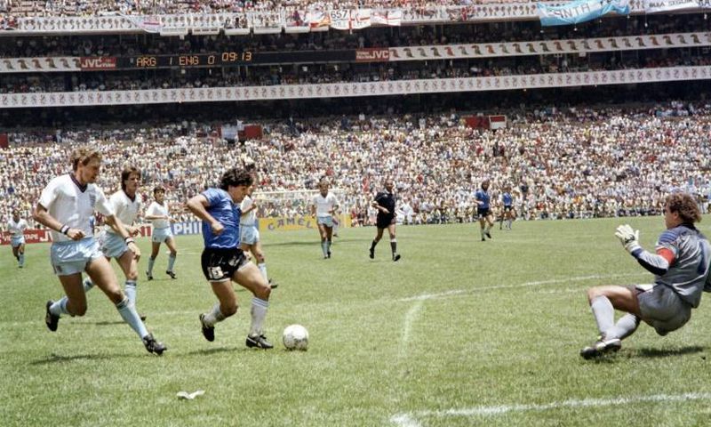 Diego Maradona scores his second goal past Peter Shilton during the World Cup quarter-final in Mexico 1986. Shilton says Maradona never apologised for his first goal in the match, scored by the infamous "hand of god"