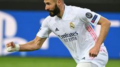 Karim Benzema was happer after scoring against Borussia Moenchengladbach