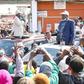 Former Prime Minister Raila Odinga and nominated MP Maina Kamanda during a tour of Burma Market, Nairobi