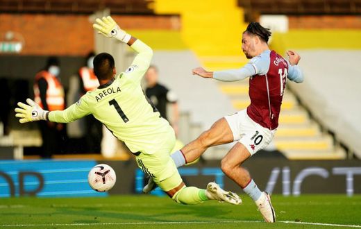 Jack Grealish (right)opened the scoring in Aston Villa's comfortable win at Fulham