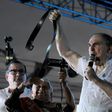 Dismissed Ecuadorean president (August 1996-February 1997) Abdala Bucaram speaks during a political rally after 20 years of exile in Panama, in Guayaquil, Ecuador on June 17, 2107