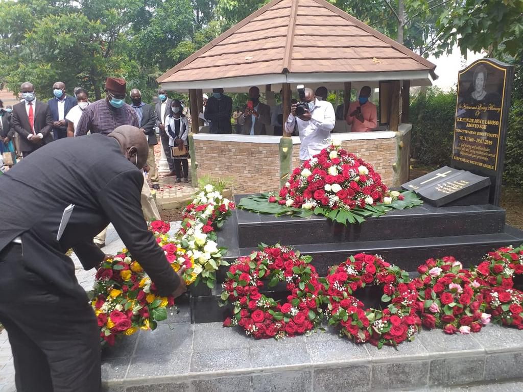 Wreaths laid at Former Bomet Governor Joyce Laboso's grave one year after her passing