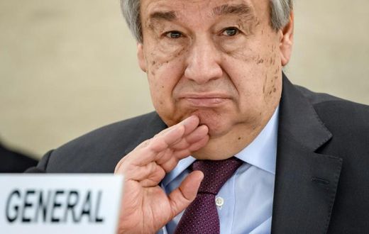 UN Secretary-General Antonio Guterres (pictured February 2020) expressed worry over "the detention of people exercising their legitimate democratic rights" in Belarus