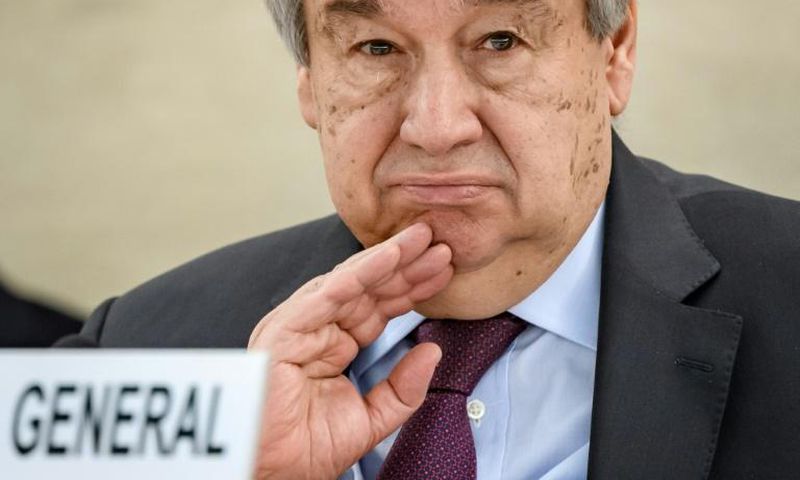 UN Secretary-General Antonio Guterres (pictured February 2020) expressed worry over "the detention of people exercising their legitimate democratic rights" in Belarus