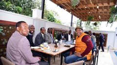 The late Machakos Senator Boniface Kabaka with fellow senators