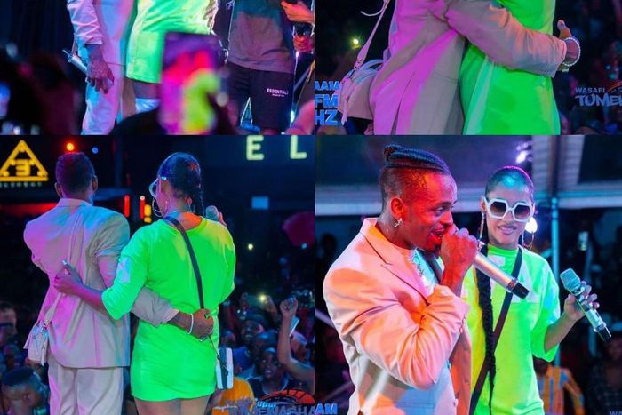 Diamond Platnumz with Tanasha Donna and Naseeb Junior