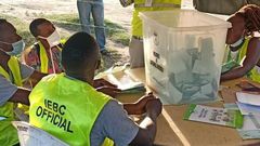IEBC officials tallying votes after December 15th, 2020 by-election