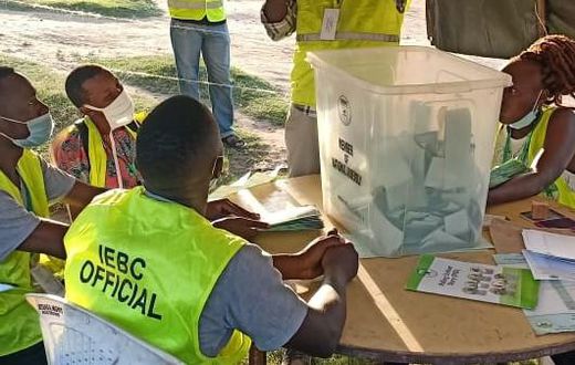 IEBC officials tallying votes after December 15th, 2020 by-election