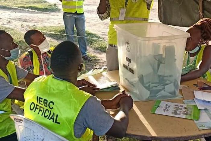 IEBC officials tallying votes after December 15th, 2020 by-election