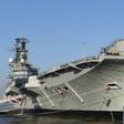 The Indian aircraft carrier INS Viraat, formerly the HMS Hermes,  shortly before being decommissioned