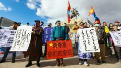 Mongolians in the capital Ulaanbaatar protest against Beijing's plan to introduce Mandarin-only classes at schools in the Chinese province of Inner Mongolia