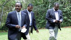 Wiper party leader Kalonzo Musyoka, Ford-Kenya party leader Moses Wetangula and ANC party leader Musalia Mudavadi