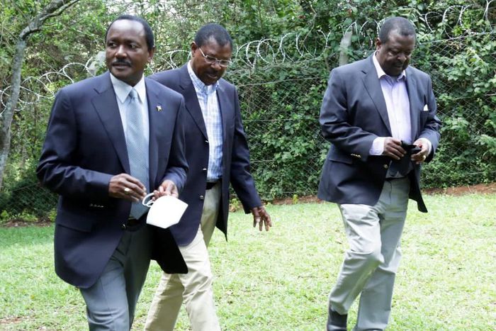 Wiper party leader Kalonzo Musyoka, Ford-Kenya party leader Moses Wetangula and ANC party leader Musalia Mudavadi