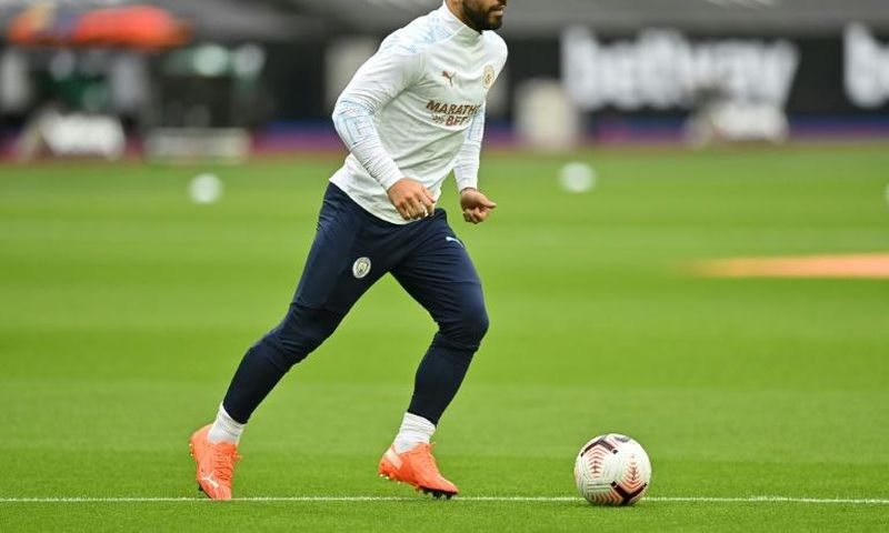 Manchester City striker Sergio Aguero injured his hamstring against West Ham