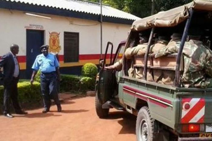 File image of police officers outside a sttion