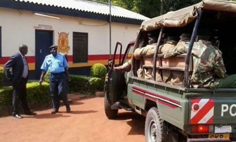 File image of police officers outside a sttion