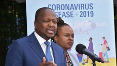 Heath CS Mutahi Kagwe and CAS Mercy Mwangangi