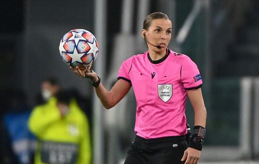 France's Stephanie Frappart became the first woman to referee a men's Champions League game