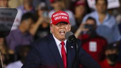 President Donald Trump holds a rally at Miami-Opa Locka Executive Airport on November 2, 2020.