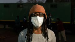 Award-winning Zimbabwean writer Tsitsi Dangarembga pictured after being released on bail in Harare