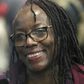 Happier days: Zimbabwean author Tsitsi Dangarembga, pictured at the Frankfurt Book Fair in October 2018