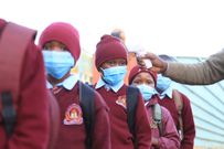 Pupils at the Temple Road Primary School in Nyeri County as in-person learning resumed on January 4, 2021