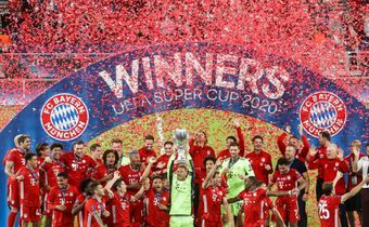Keeping count: Bayern Munich pointed out that victory over Sevilla brought not only another tropgy but a record winning streak