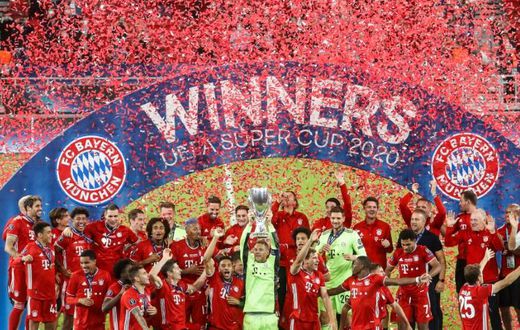 Keeping count: Bayern Munich pointed out that victory over Sevilla brought not only another tropgy but a record winning streak