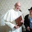 Pope Francis (L) at a private audience with Israeli Rabbi Adin Steinsaltz at the Vatican in December 2016