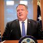 Secretary of State Mike Pompeo tells a news conference that the United States is offering rewards aimed at stopping election interference
