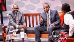 Kipchumba Murkomen and Junet Mohamed during an interview hosted by Jeff Koinange