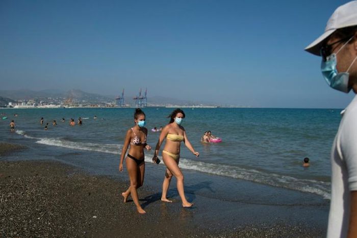 The scene on a Malaga beach. The coronavirus crisis dealt a major blow to Spain's tourism industry, which normally accounts for 12 percent of GDP