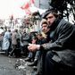 Striking workers at the Lenin shipyard in Gdansk, Poland, on August 20, 1980